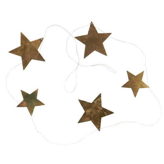 Girlang med mässing-stjärnor 192 cm
