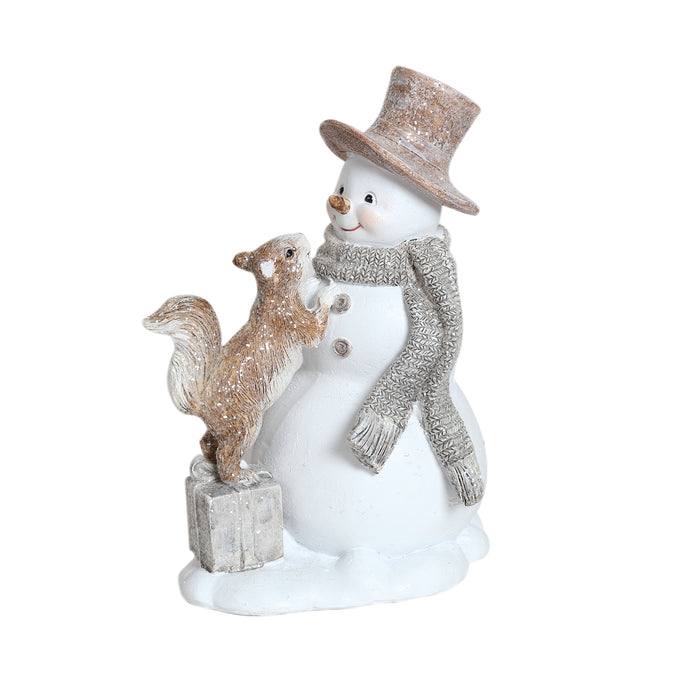 Snögubbe med ekorre på paket.