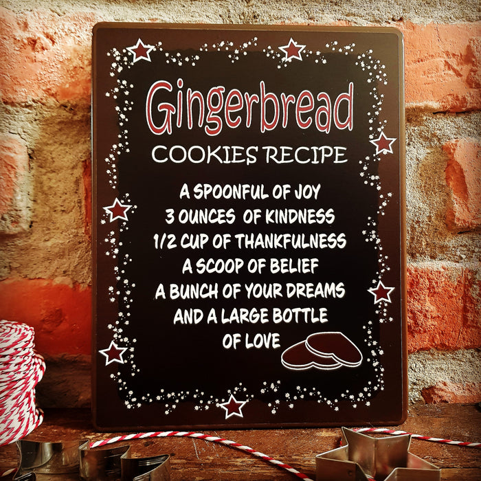 Metallskylt - Gingerbread cookies recipe